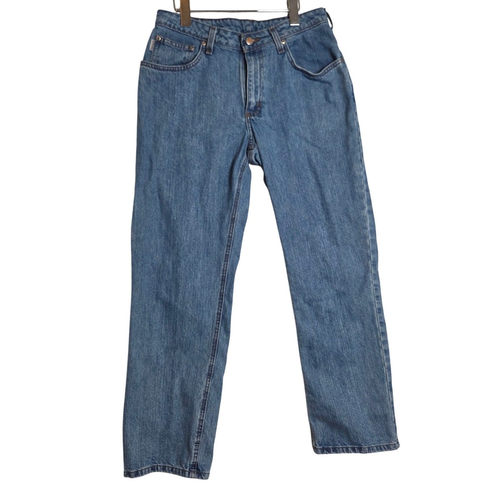 Carhartt Womens Straight Leg High Rise Blue Denim Jeans Size 10 x 30 Western